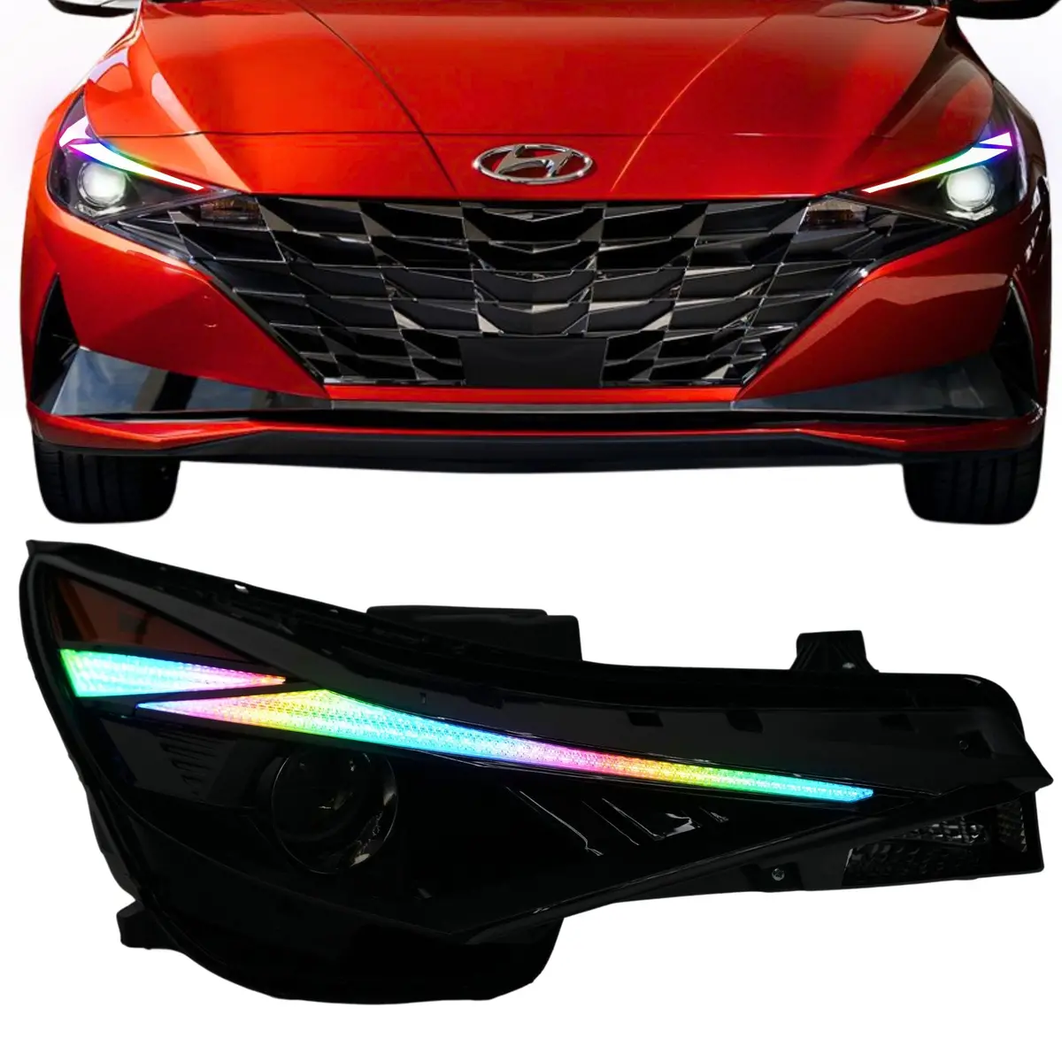 Hyundai Elantra Multicolor Flow Series Drl Boards (2021-2023) 1