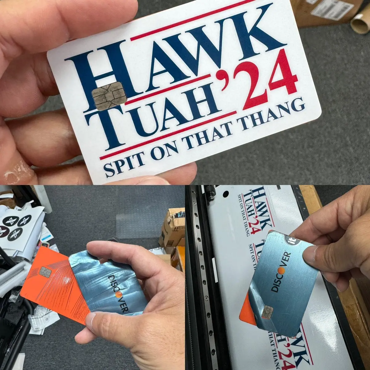 Hawk Tuah Spit On That Thang 2024 Credit Card Overlay Sticker 1
