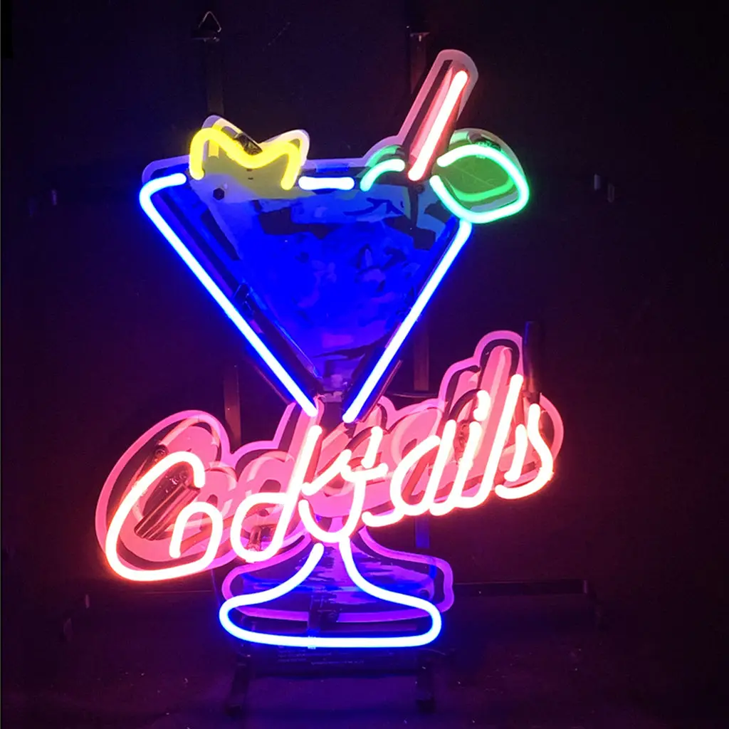 Ice Cocktails With Martini Cup Neon Signs 1
