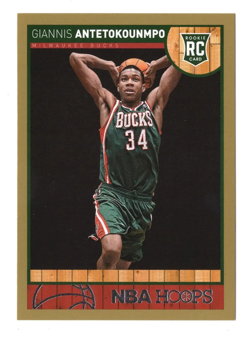 Giannis Antetokounmpo 2013-14 Panini Nba Hoops Gold Rookie Ultra Rare Milwaukee Bucks Basketball Collectible Insert Card #275 1