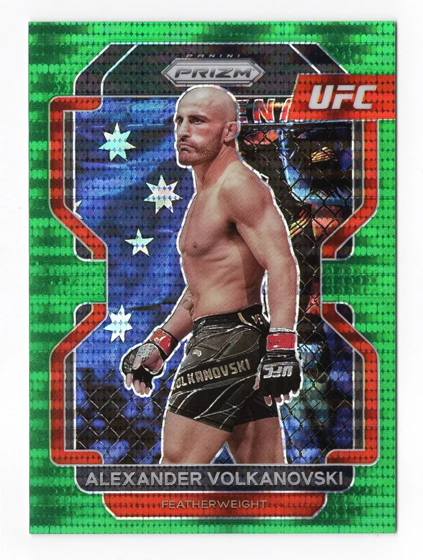 Alexander Volkanovski 2022 Ufc Prizm Green Pulsar Prizm Ultra Rare Mma Green Parallel Insert Trading Card #10/25 1