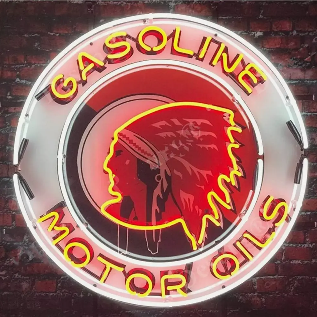 Indian Motor Oils Gasoline Neon Signs 1