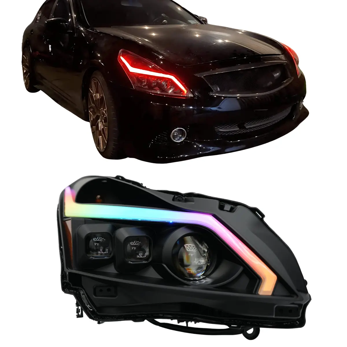 (2010-2013) Infiniti G37 Multicolor Flow Drl Boards (For Spyder Headlights Only) 1