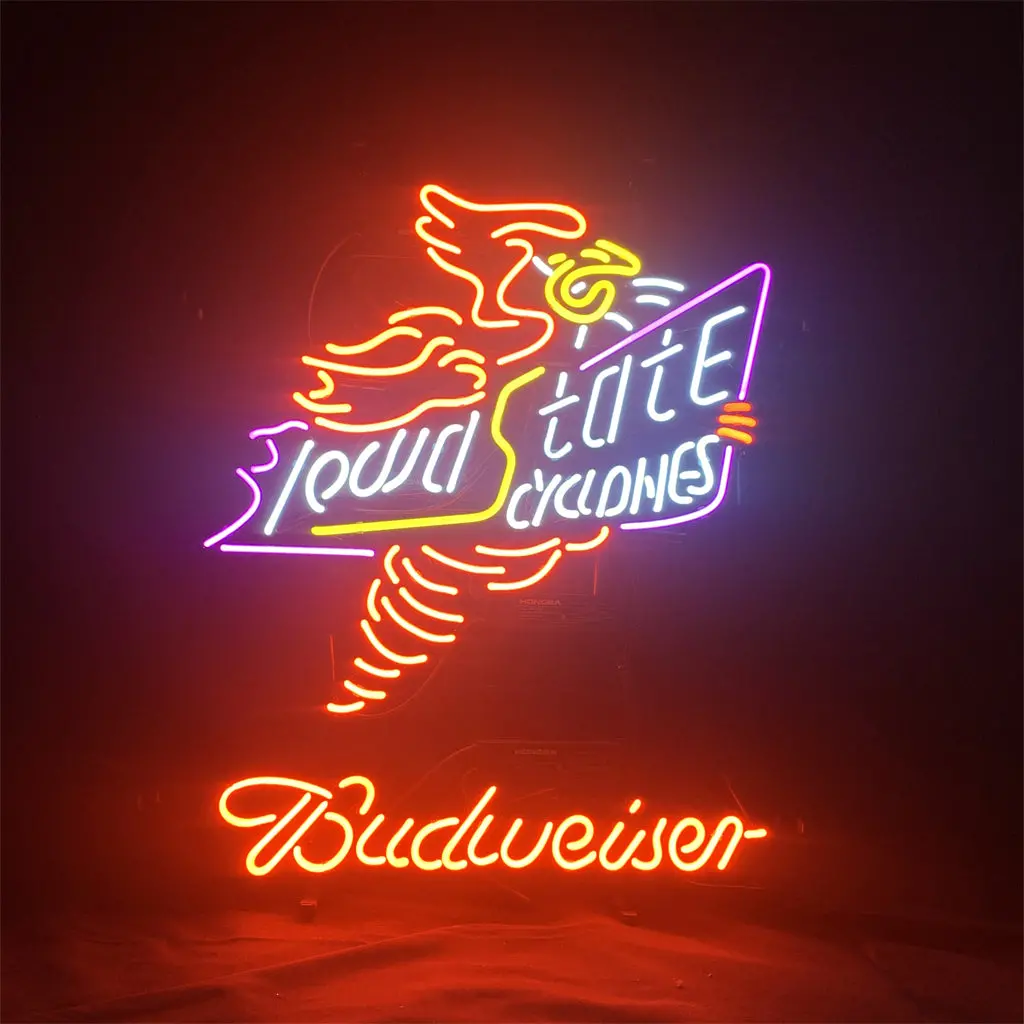 Iowa State Cyclone Budweiser Neon Signs Light 1