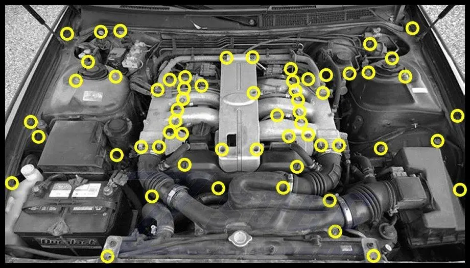 Zspec Stage-3 Dress Up Bolts® Fastener Kit For '93-98 Infiniti J30, Stainless & Billet 3