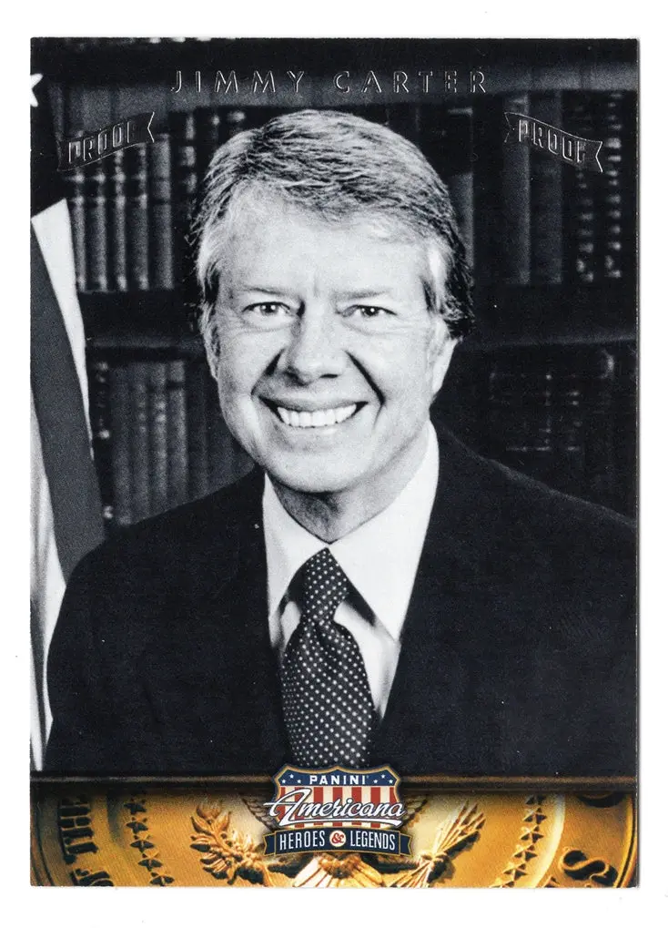 Jimmy Carter Panini Americana 2012 Heroes & Legends (United States President) Rare Silver Proof Collectible Insert Trading Card #50/50 (Only 50 Made!) 1