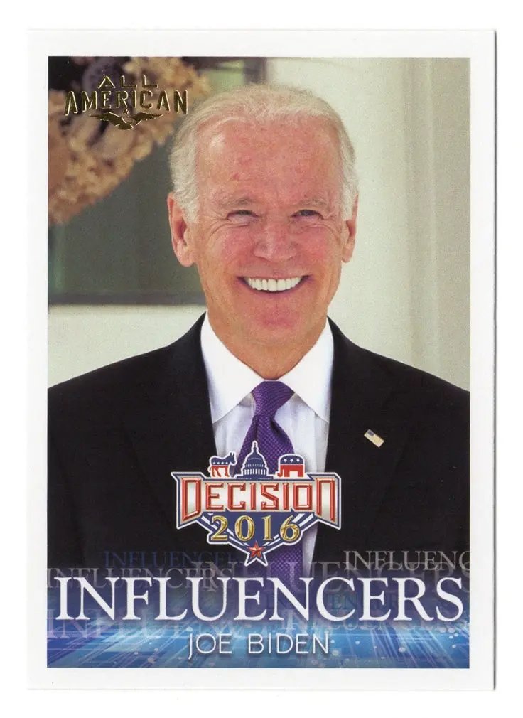 Joe Biden Decision 2016 Politics Influencers (United States President) Rare All American Gold Parallel Collectible Insert Trading Card 1