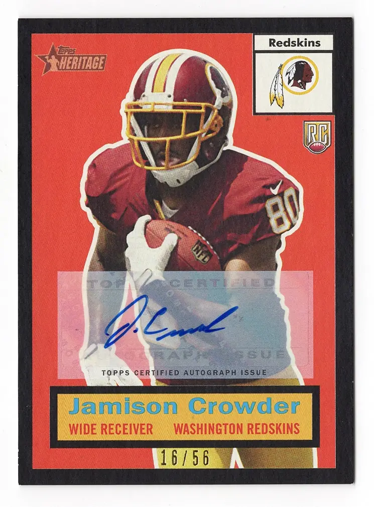 Jamison Crowder 2015 Topps Heritage Football Rookie Autograph Parallel Rc Signed Insert Trading Card #16/56 (Only 56 Made) 1