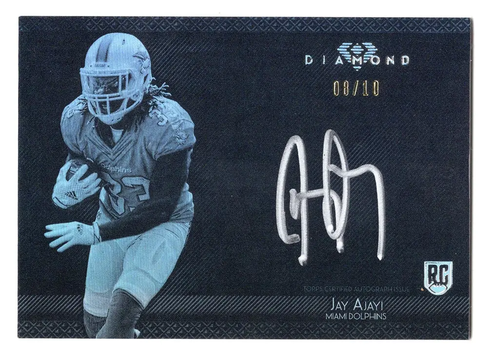 Jay Ajayi 2015 Topps Diamond Football Diamond Rookie Autograph (Miami Dolphins) Signed Insert Nfl Collectible Trading Card #08/10 1