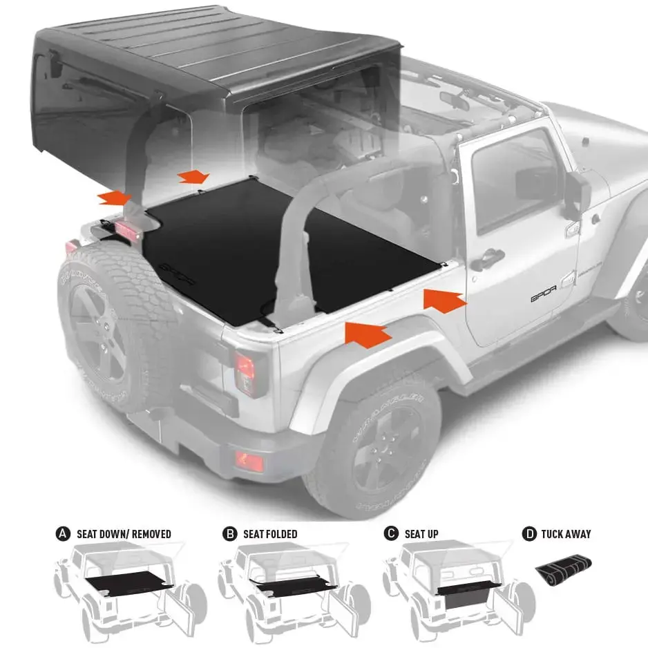 Jeep Wrangler Jk 2Dr Cargo Cover (2007-2018) 1