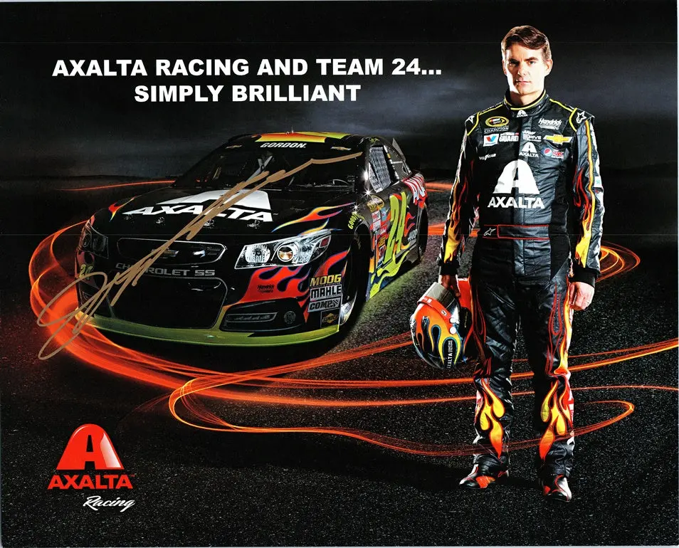 Autographed 2014 Jeff Gordon #24 Axalta Chevrolet Racing (Hendrick Motorsports) Sprint Cup Series Signed Collectible Picture 8X10 Inch Nascar Hero Card Photo With Coa 1