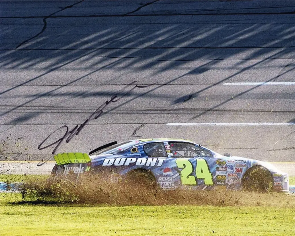 Autographed 2004 Jeff Gordon #24 Pepsi Shards Talladega Race Win (Burnout Celebration) Signed 8X10 Inch Picture Nascar Glossy Photo With Coa 1