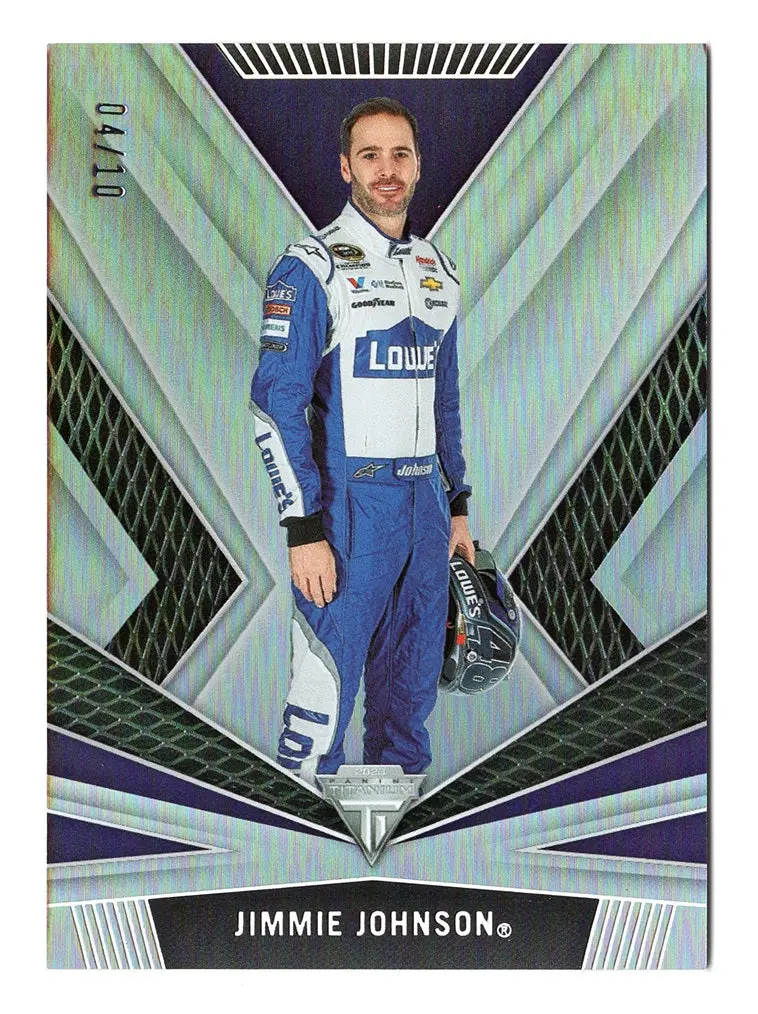 Jimmie Johnson 2023 Panini Chronicles Titanium Racing Holo Silver Rare Nascar Insert Trading Card #04/10 (Only 10 Made) 1
