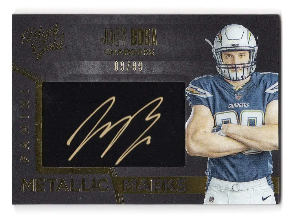 Joey Bosa 2016 Panini Black Gold Football Metallic Marks Autograph (Gold Ink Auto) Insert Trading Card #09/99 (Only 99 Made) 1