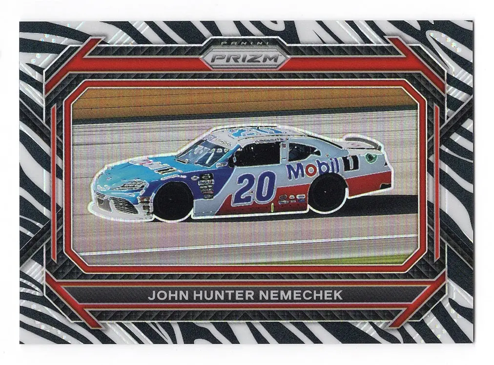 John Hunter Nemechek 2023 Panini Prizm Racing Rare Zebra Prizm Rare Case Hit Nascar Insert Trading Card 1