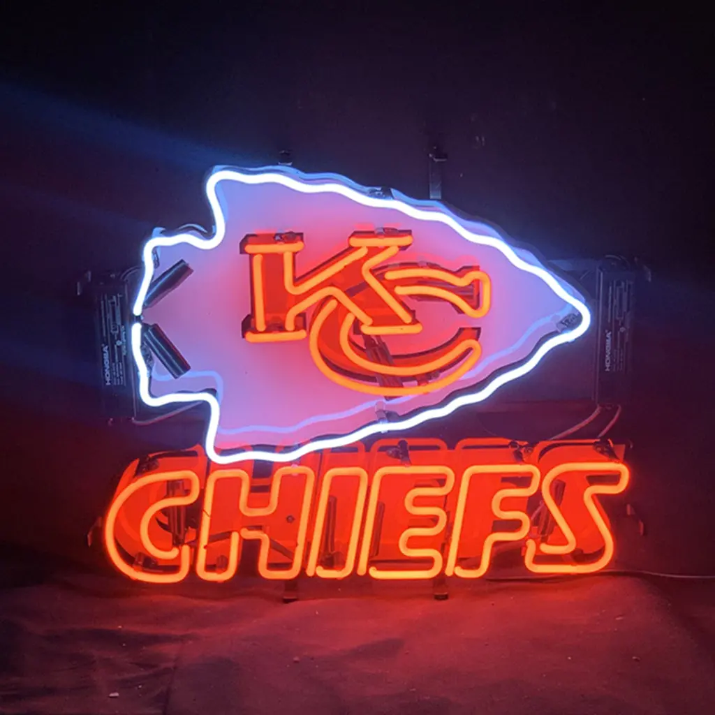 Kc Chiefs Logo With Acrylic Logo Neon Sign Light 1