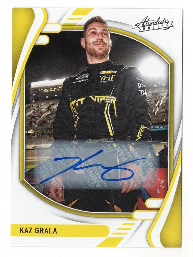 Kaz Grala 2022 Panini Chronicles Absolute Racing Autograph Signed Nascar Collectible Insert Trading Card 1