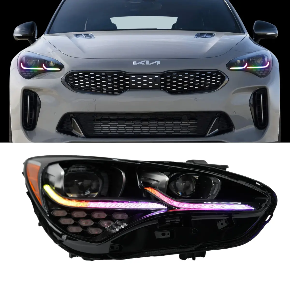 Kia Stinger Multicolor Flow Series Drl Boards (2017-2024) 1