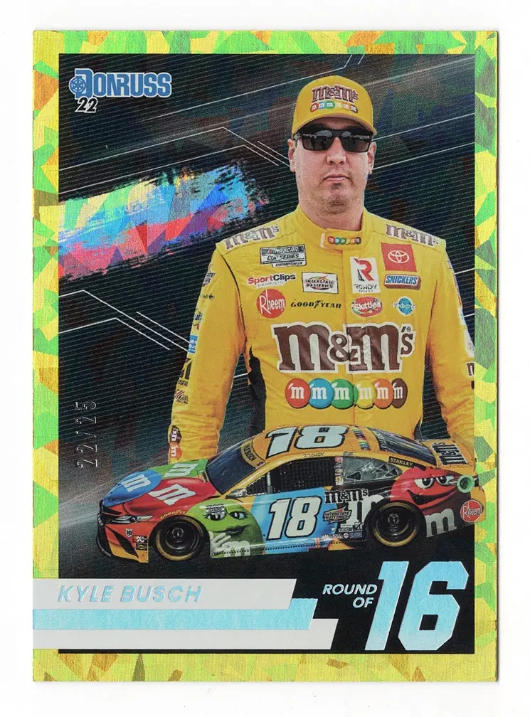 Kyle Busch 2022 Donruss Racing Round Of 16 Rare Parallel Insert Nascar Collectible Trading Card #22/25 (Only 25 Made) 1