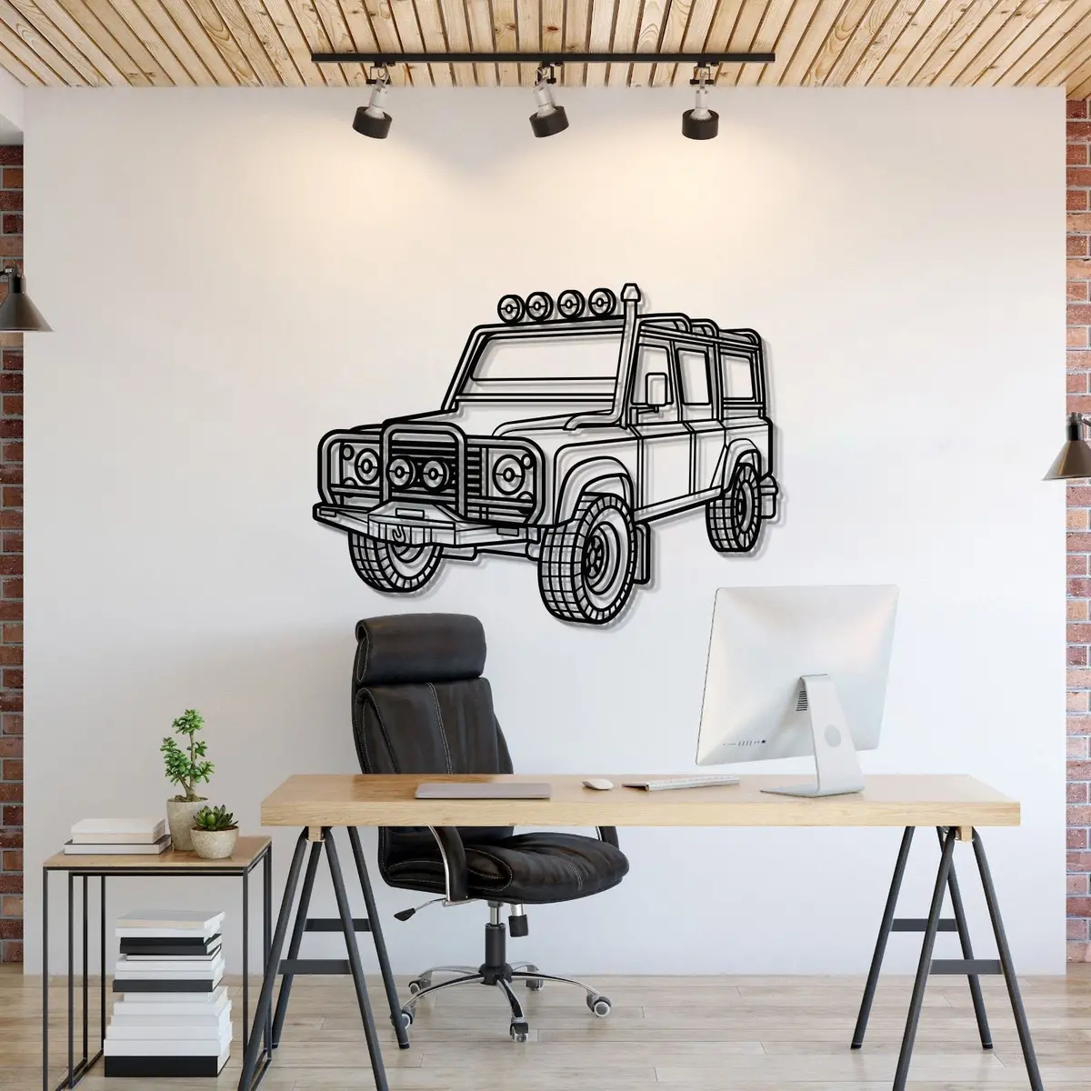Defender 110 Perspective Metal Car Wall Art - Mt0449 1