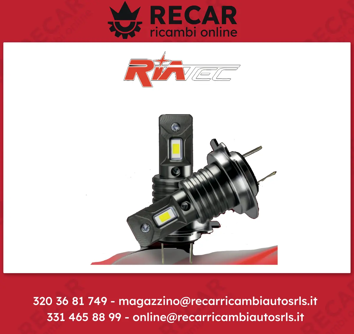 H7 Led Riatec Coppia 6000K Mod 7537 1