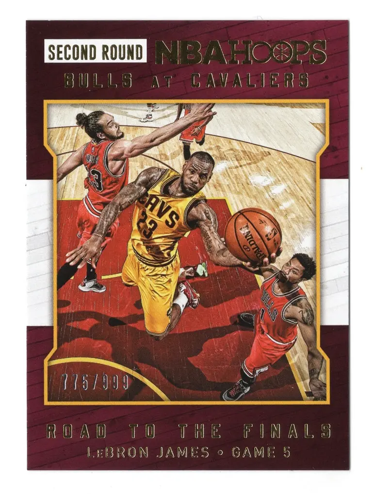 Lebron James 2015-16 Nba Hoops Basketball Road To The Finals (Second Round, Game 5) Insert Collectible Trading Card #775/999 1