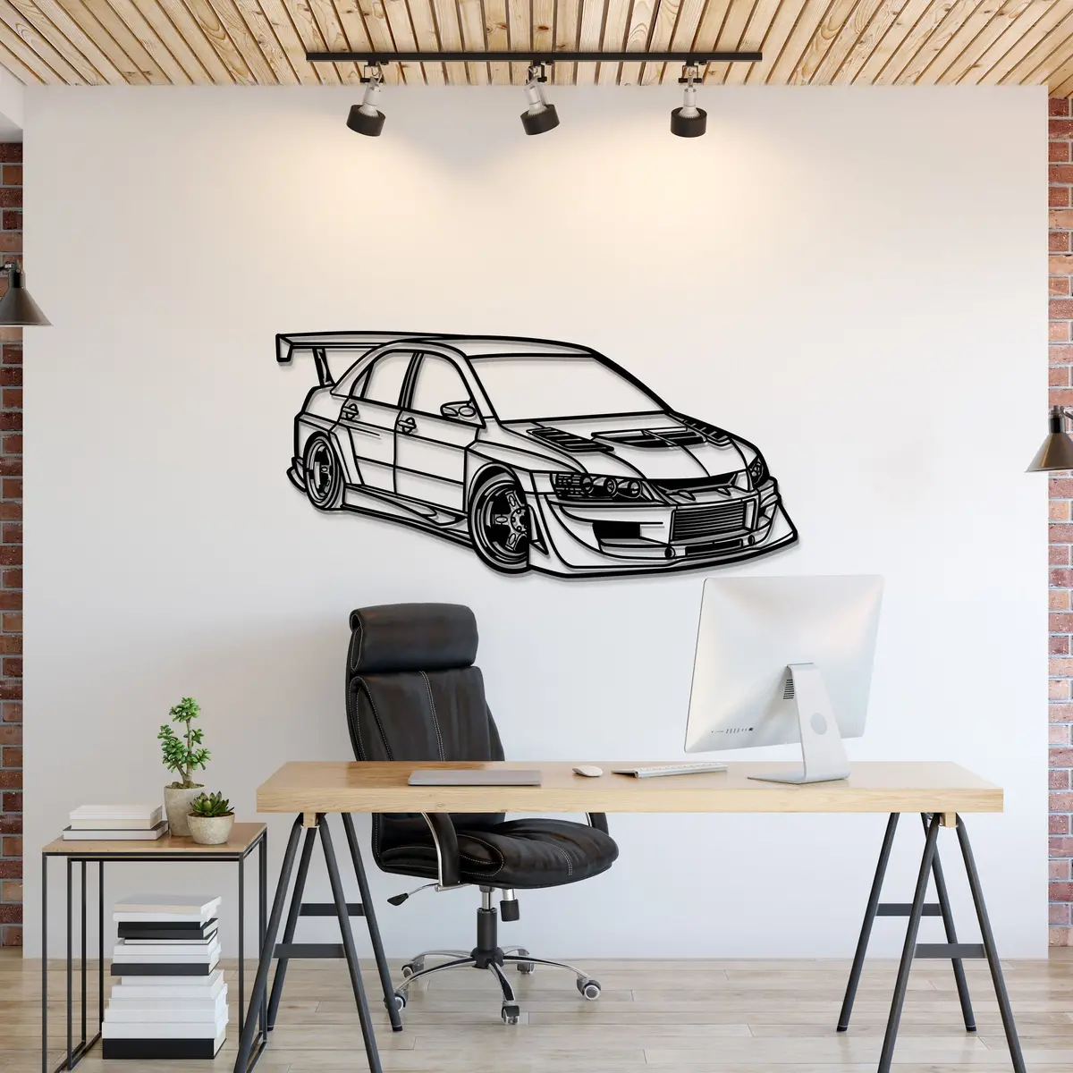 Lancer Evo Ix Custom Perspective Metal Car Wall Art - Mt1177 1