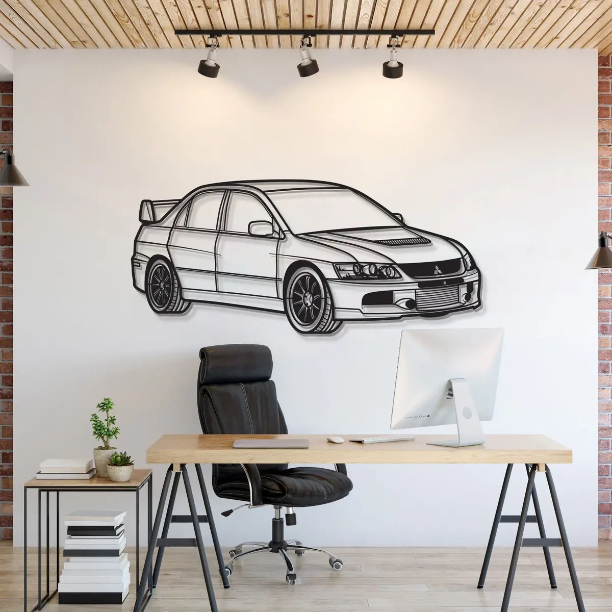 Lancer Evo Ix Perspective Metal Car Wall Art - Mt1131 1