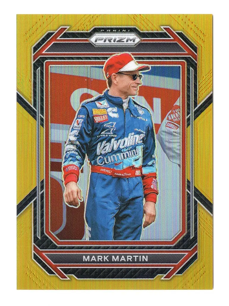 Mark Martin 2023 Panini Prizm Racing (#6 Valvoline) Gold Prizm Rare Nascar Insert Trading Card #03/10 (Only 10 Made) 1