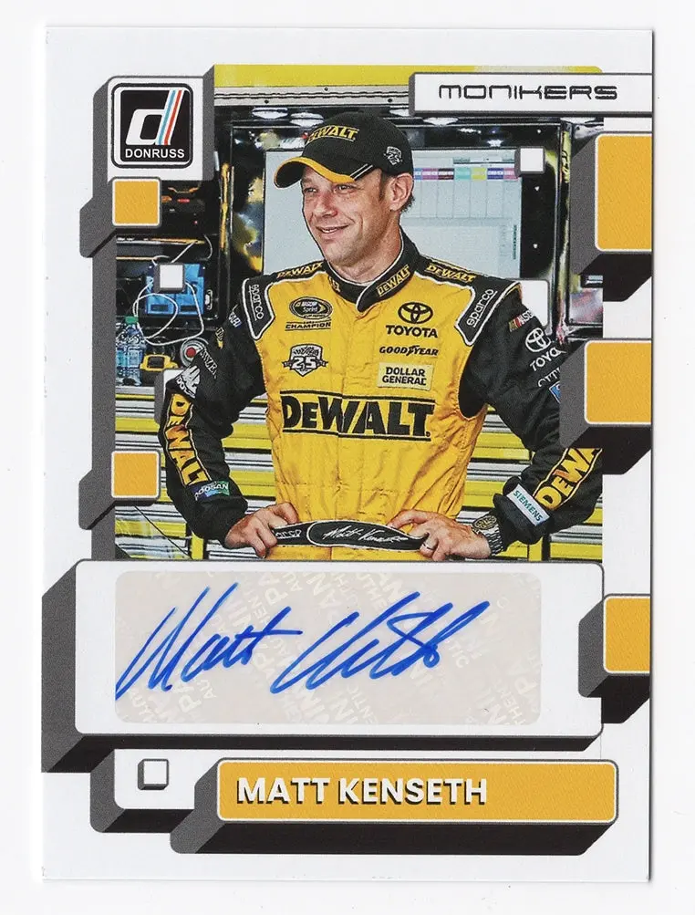 Matt Kenseth 2023 Donruss Racing Monikers Autograph Signed Nascar Collectible Insert Trading Card 1