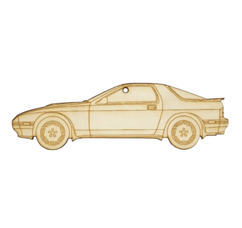 Zspec Laser-Engraved Wood Ornament, Style: Mazda Rx-7 Fc, Birch 1