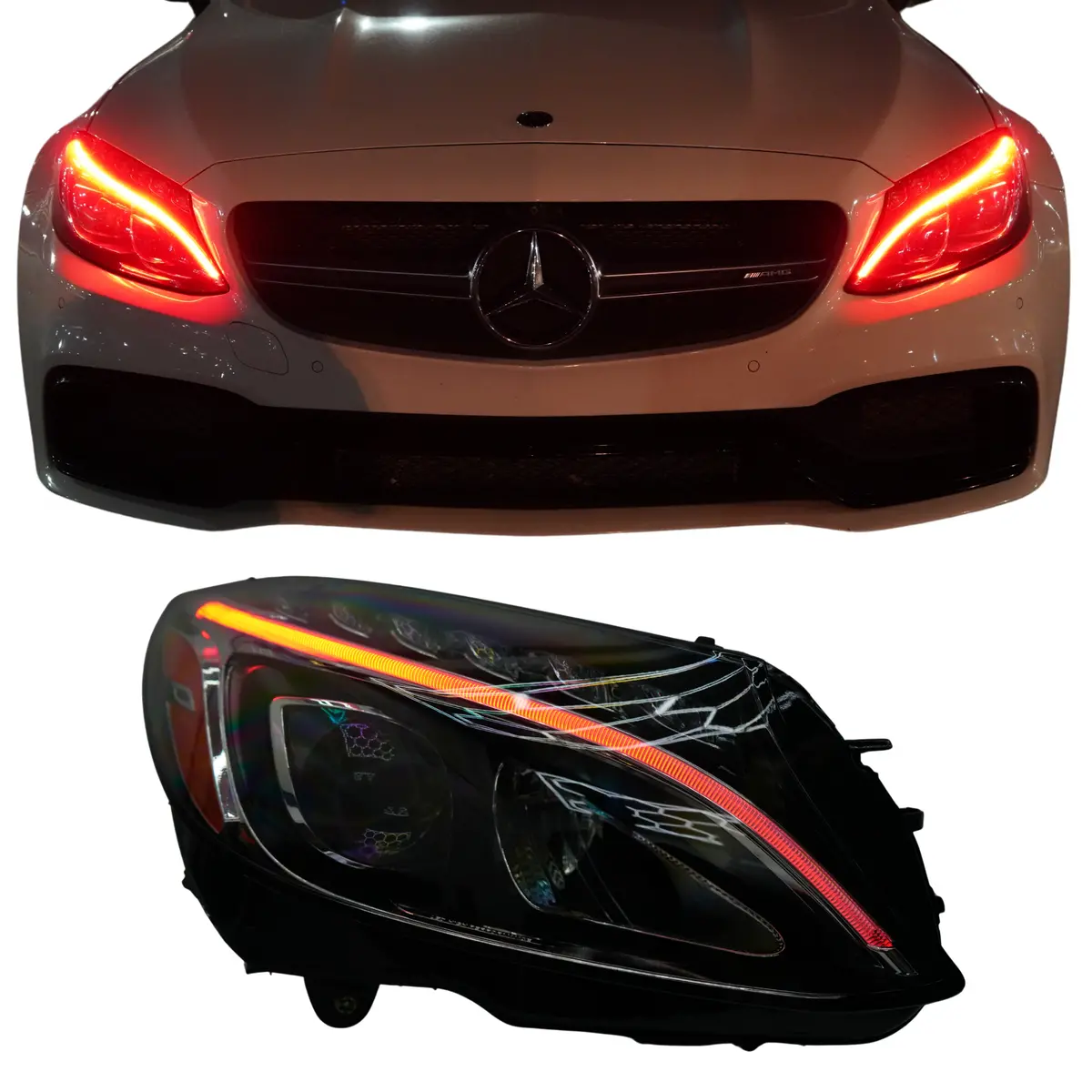 Mercedes Benz C-Class Rgbw Multicolor Drl Boards (2015-2023) 1
