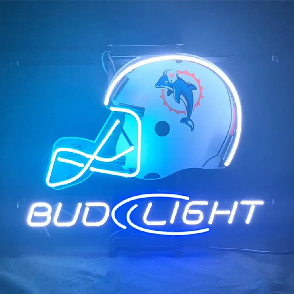 Miami Dolphins Helmet Bud Light Neon Light Sign 1