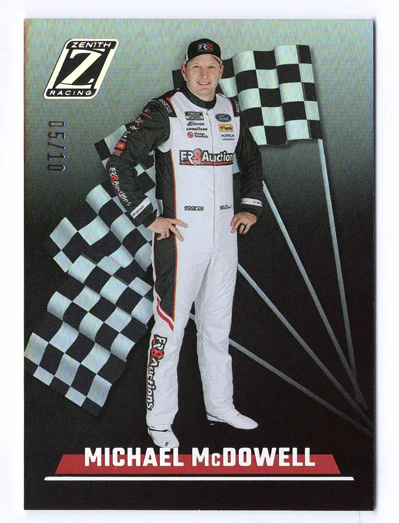 Michael Mcdowell 2023 Panini Chronicles Zenith Racing Holo Silver Rare Nascar Insert Trading Card #05/10 (Only 10 Made) 1
