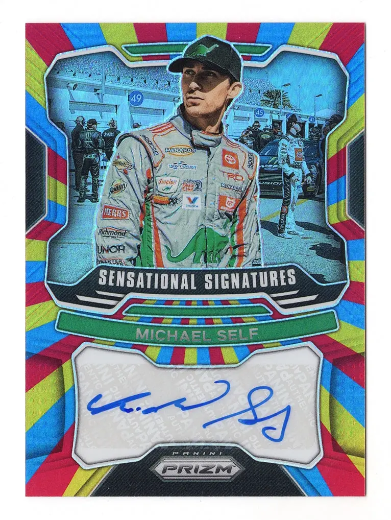 Michael Self 2022 Panini Prizm Racing Rainbow Prizm Autograph Rare Signed Nascar Collectible Insert Trading Card #17/24 (Only 24 Made!) 1