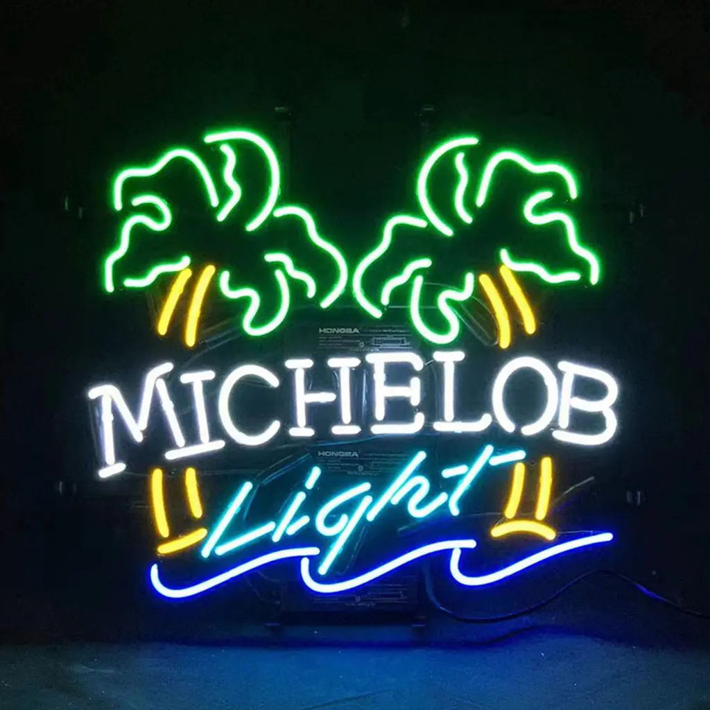 Michelob Light Coconut Palm Tree Neon Light Sign 1