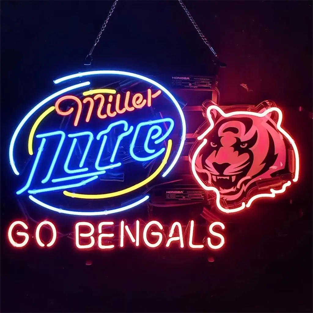 Miller Lite Cincinnati Go Bengals Neon Light Sign 1