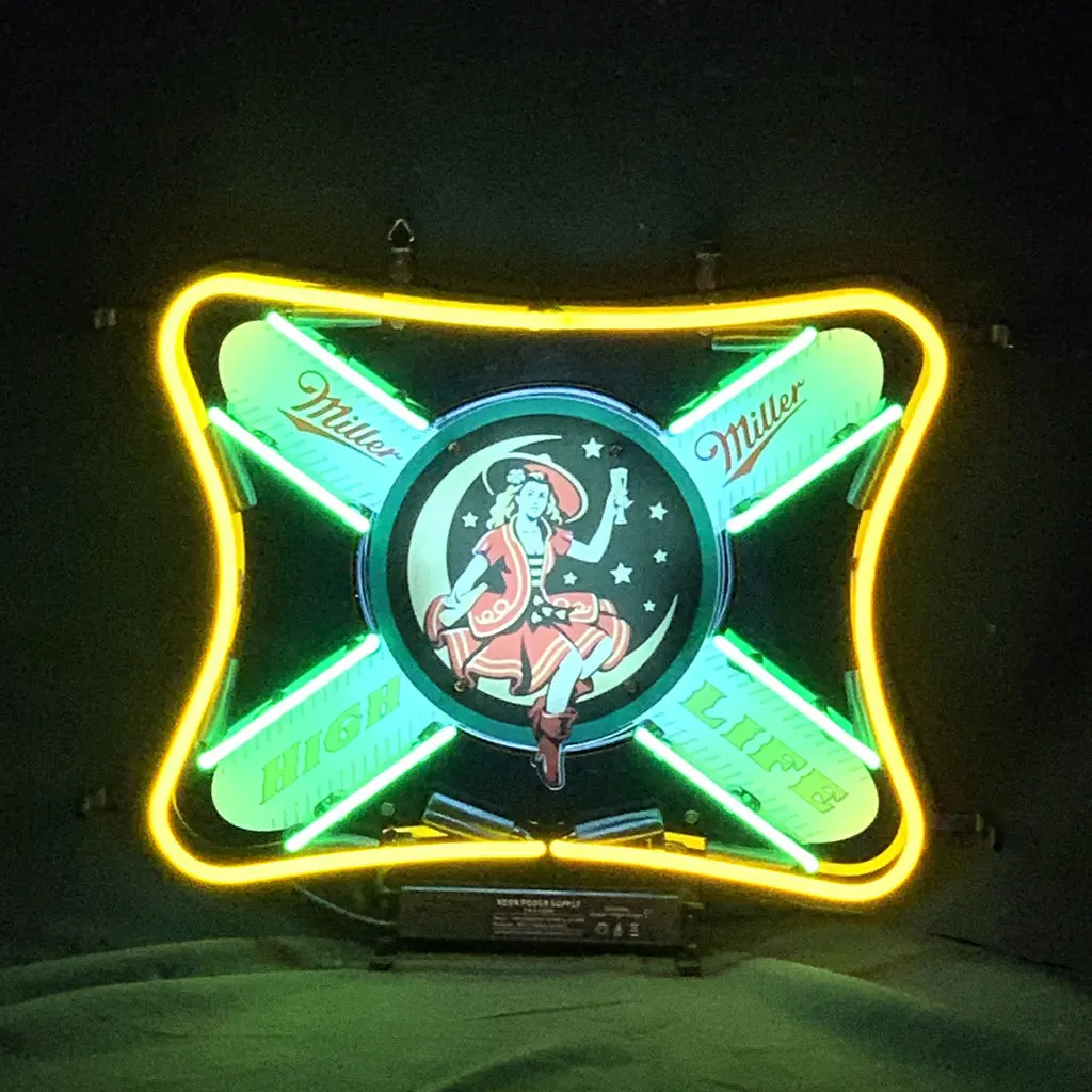 Miller Lite High Life Girl Lager Neon Sign Light 1