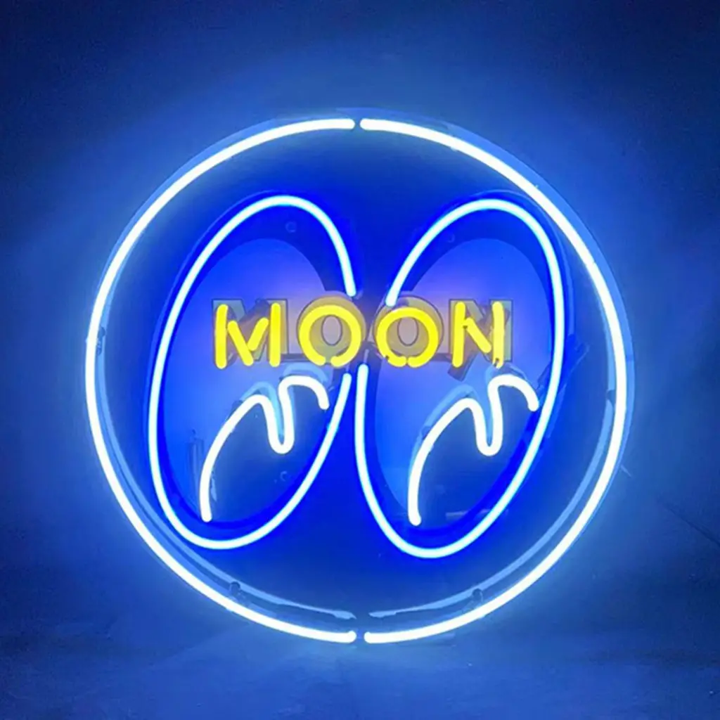 Moon Eyes Neon Signs White 1