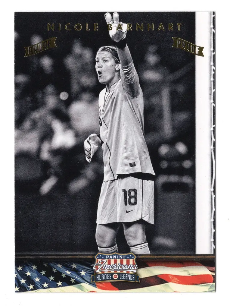 Nicole Barnhart Panini Americana 2012 Heroes & Legends (Usa Womens Soccer) Rare Gold Proof Collectible Insert Trading Card #03/10 (Only 10 Made!) 1