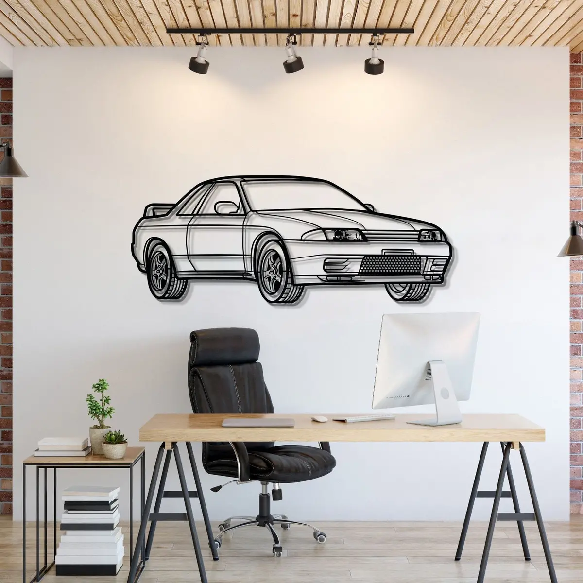 Gt-R R32 Perspective Metal Car Wall Art - Mt0456 1