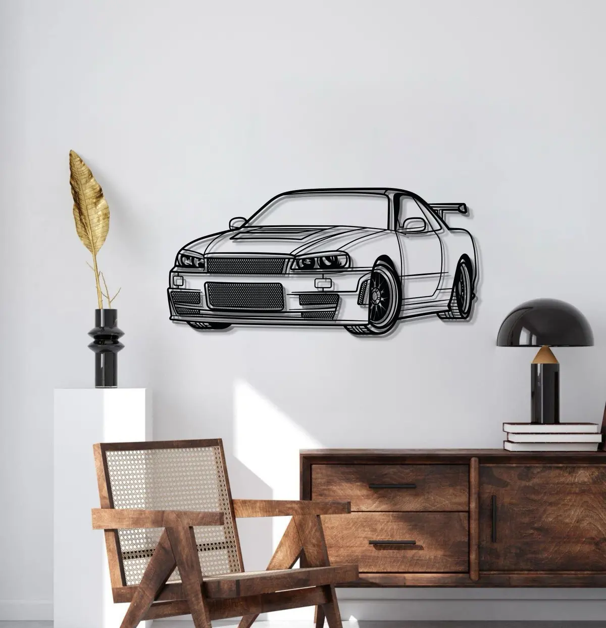 Gt-R R34 Perspective Metal Car Wall Art - Mt0457 2