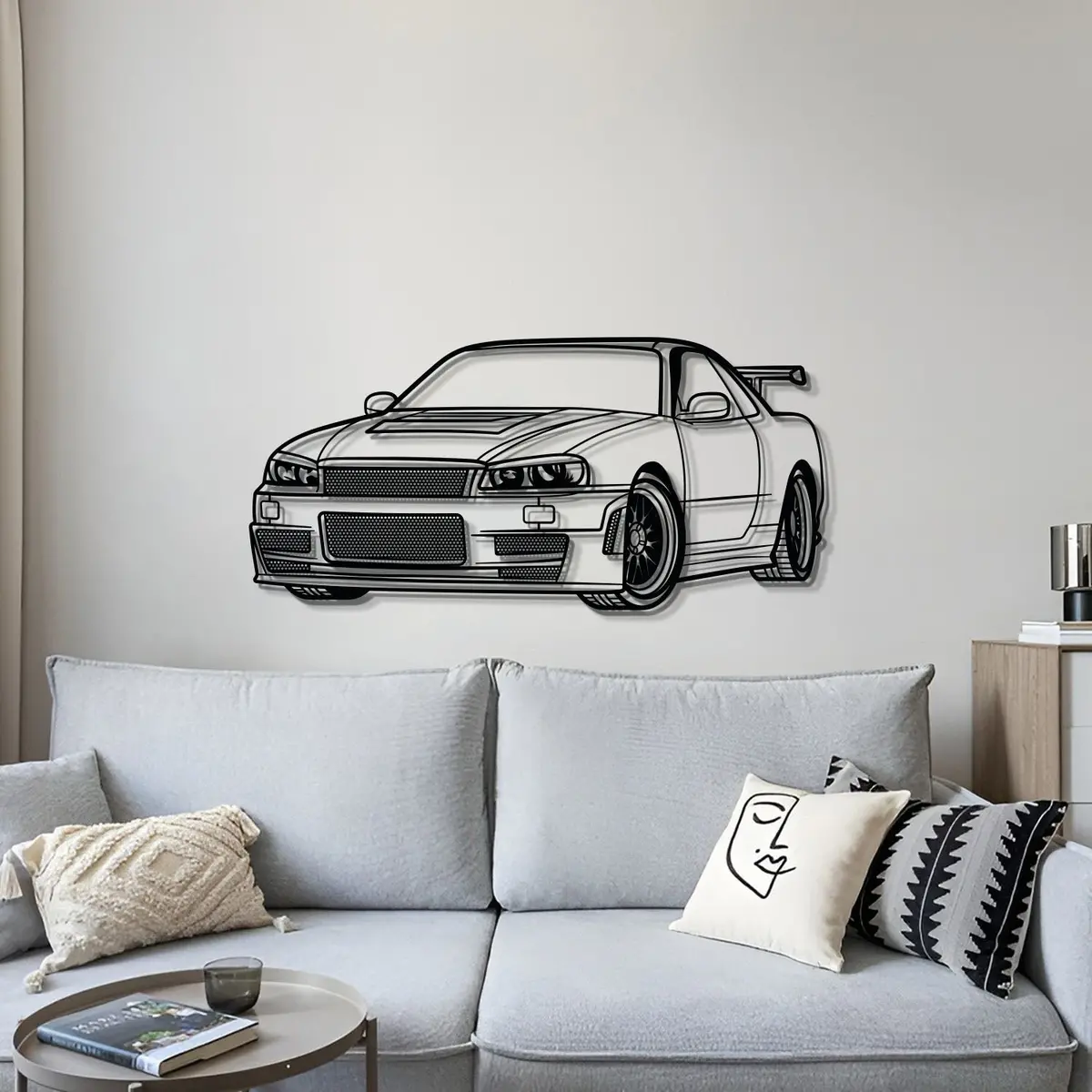Gt-R R34 Perspective Metal Car Wall Art - Mt0457 4