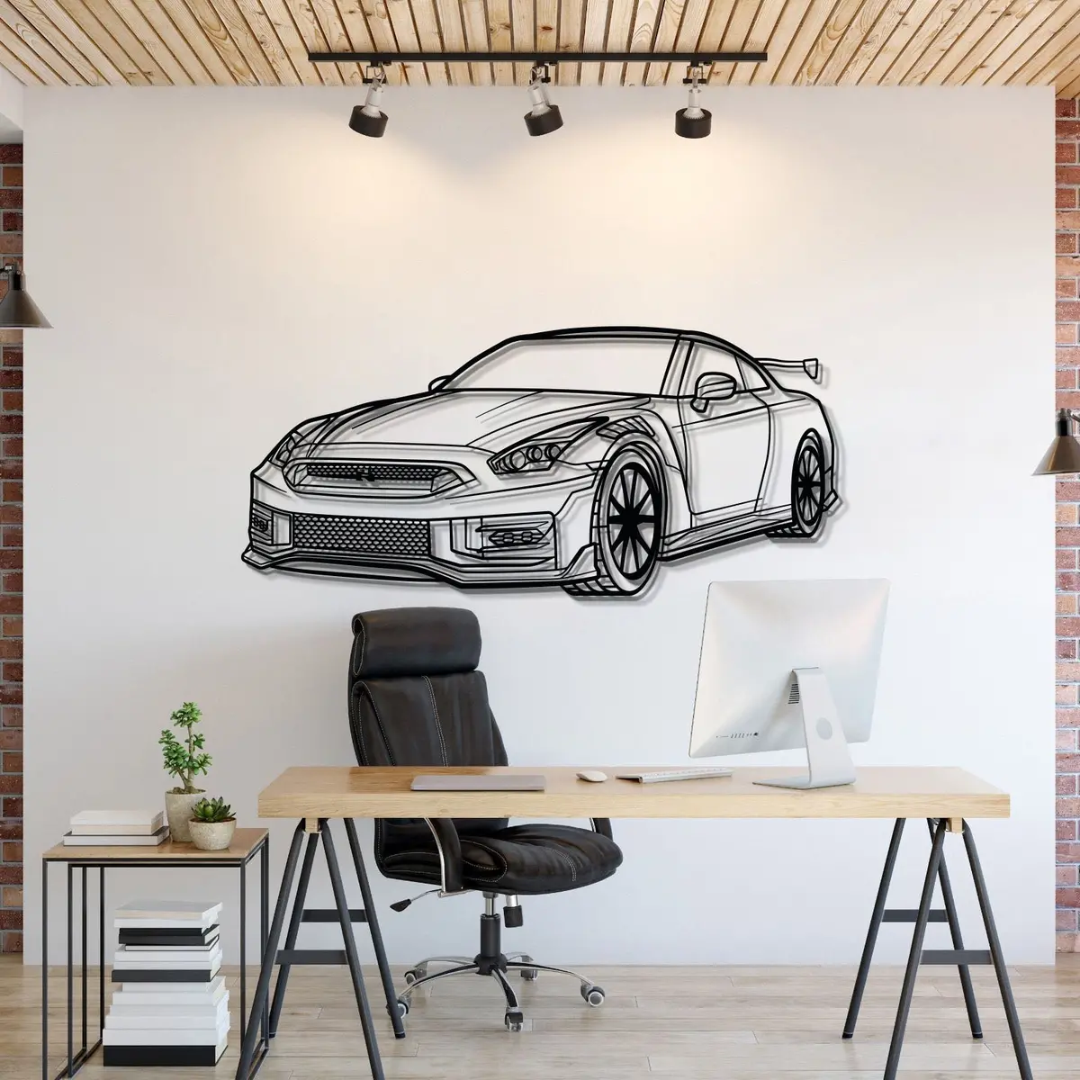 Gt-R R35 Perspective Metal Car Wall Art - Mt0458 1