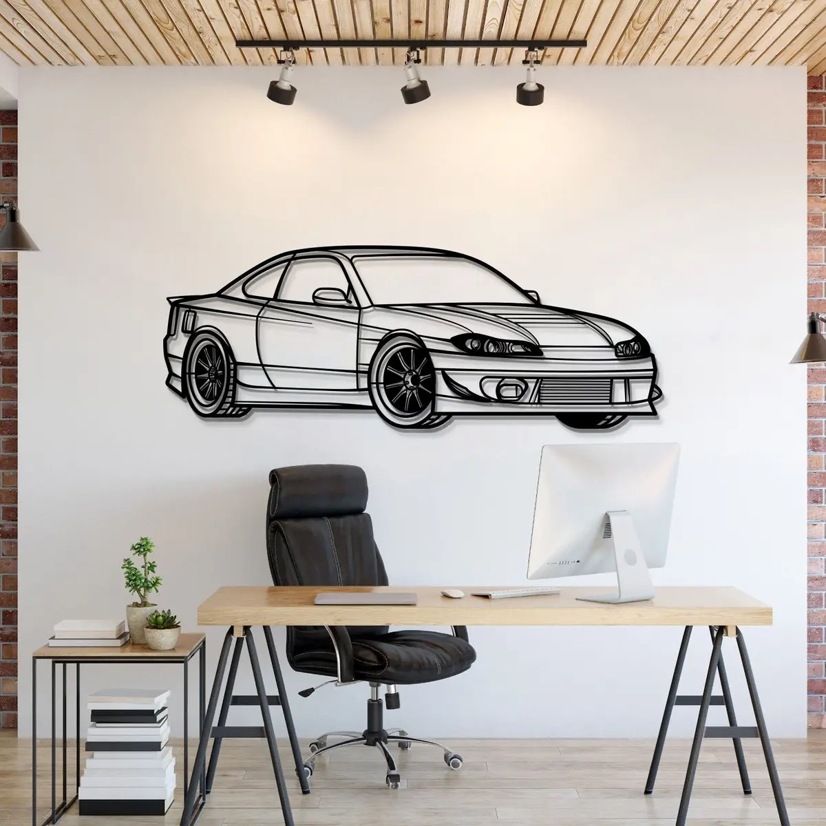 Silvia S15 Perspective Metal Car Wall Art - Mt1135 1