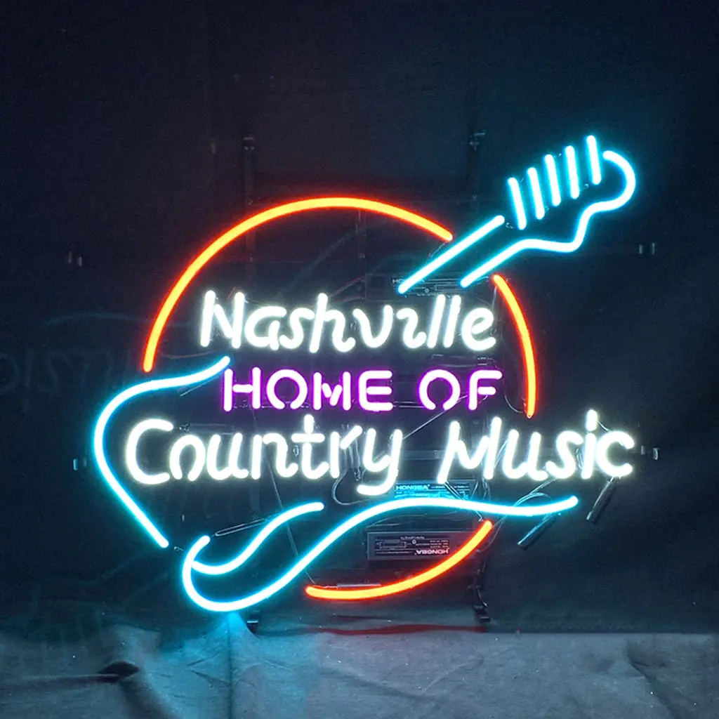 Nashville Home Of Country Muisc Guitar Neon Signs 1