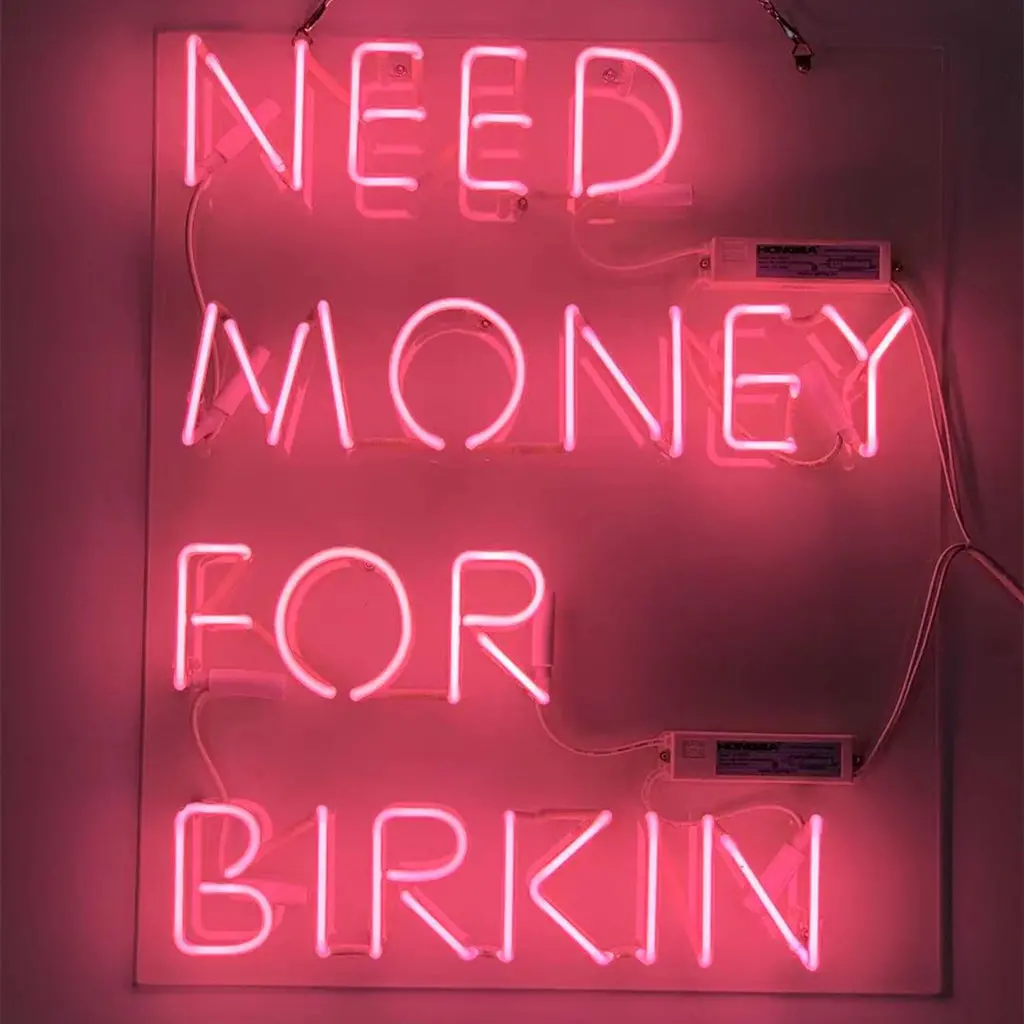 Need Money For Birkin Pink Neon Signs 1