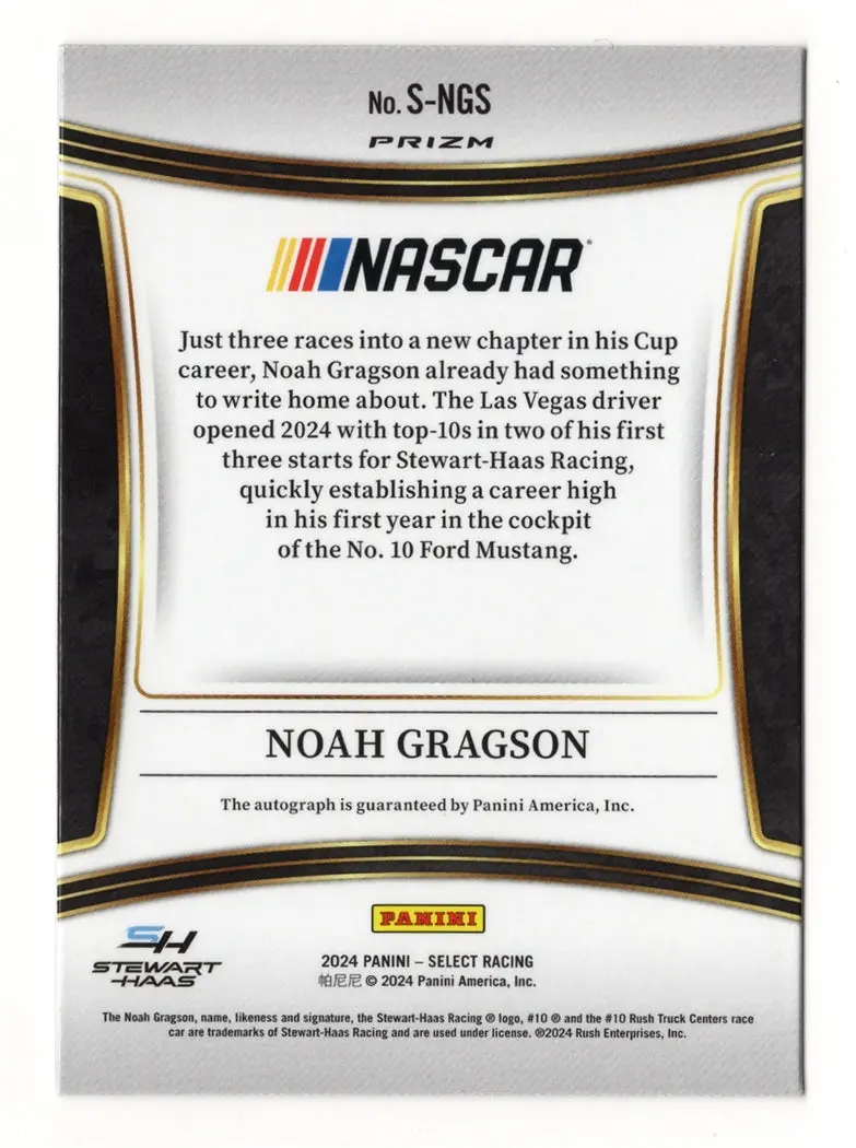 Noah Gragson 2024 Panini Select Racing Silver Prizm Autograph Signed Nascar Collectible Insert Trading Card 2
