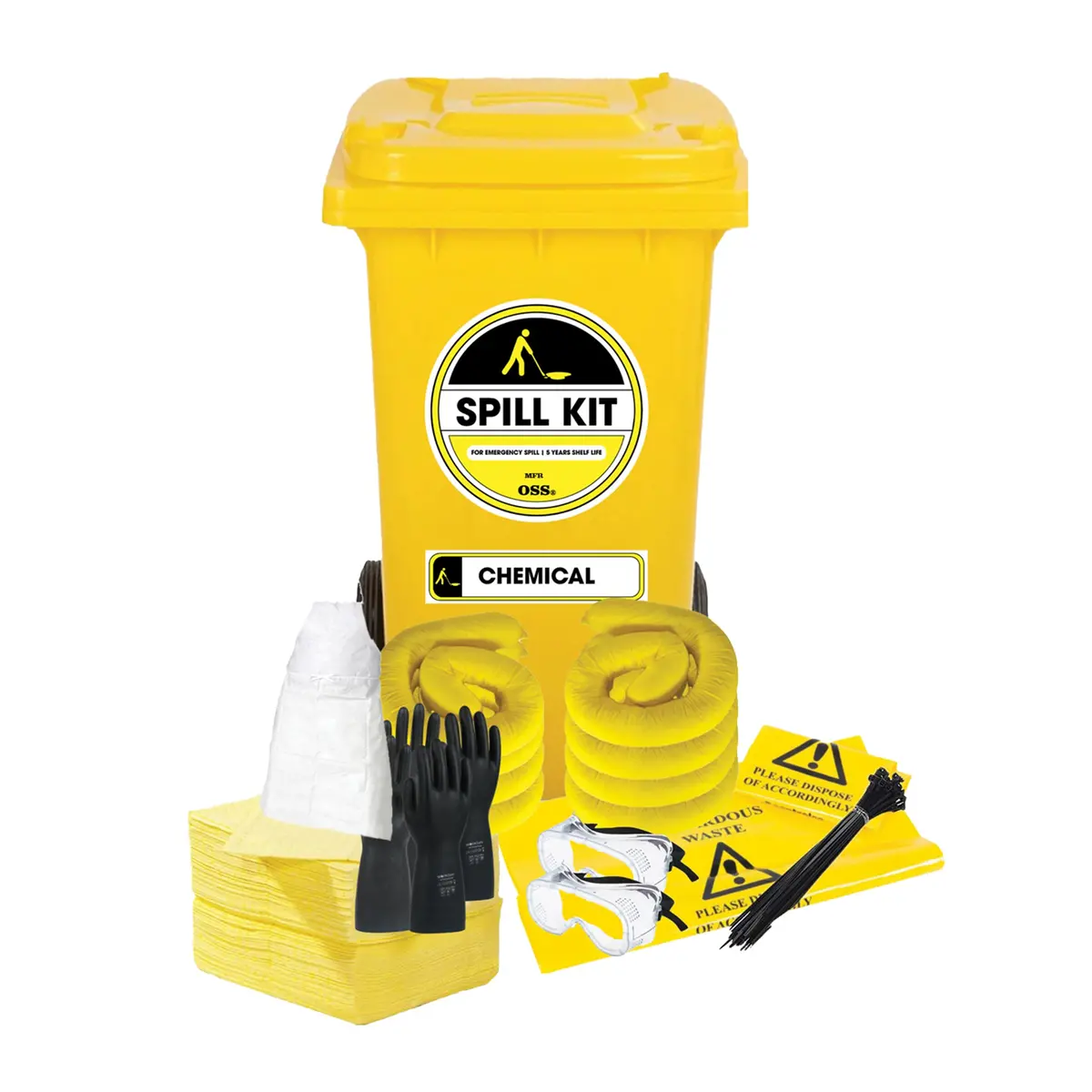 Spill Kit (Hazchem) - 120 Litres (Wheelie Bin Type) 1