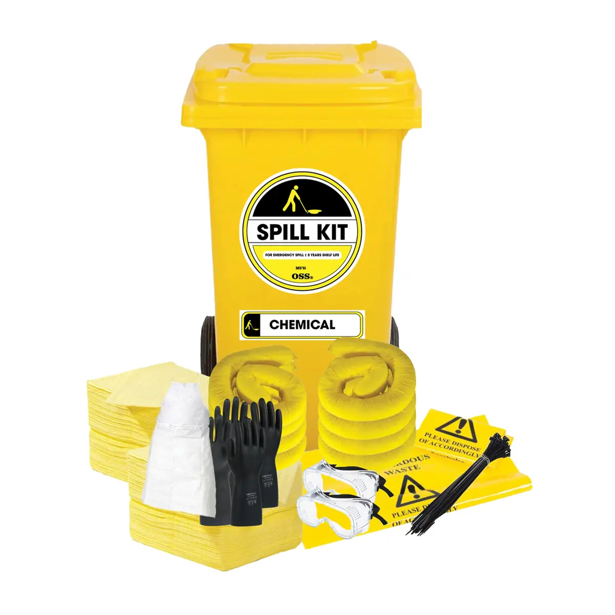 Spill Kit (Hazchem) - 240 Litres (Wheelie Bin Type) 1